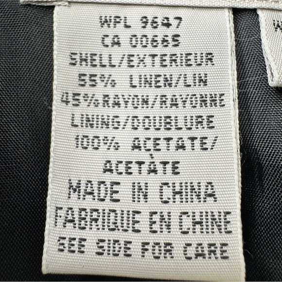 Eddie Bauer AKA Black Linen Blend Blazer Jacket Size 6 - Picture 9 of 12